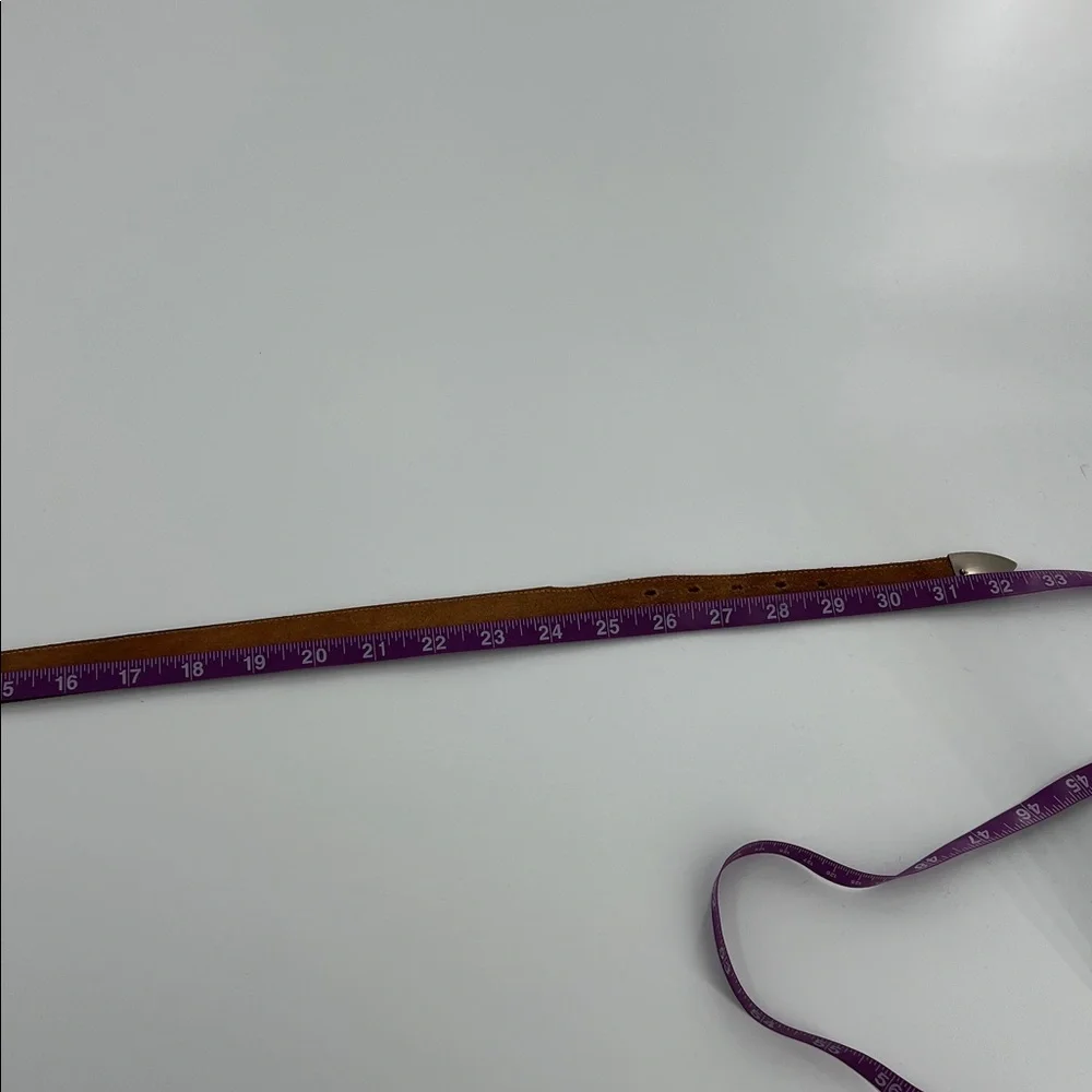 Vintage Brown Leather‎ Belt with Brass Buckle ornate western cowgirl - Picture 4 of 5